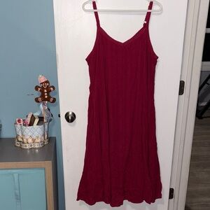 Torrid Red Textured V-Neck Dress